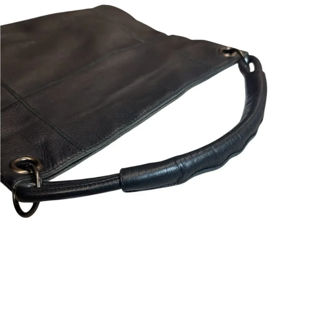 BOTTEGA VENETA Black Leather One Shoulder HoboTote Bag Auth